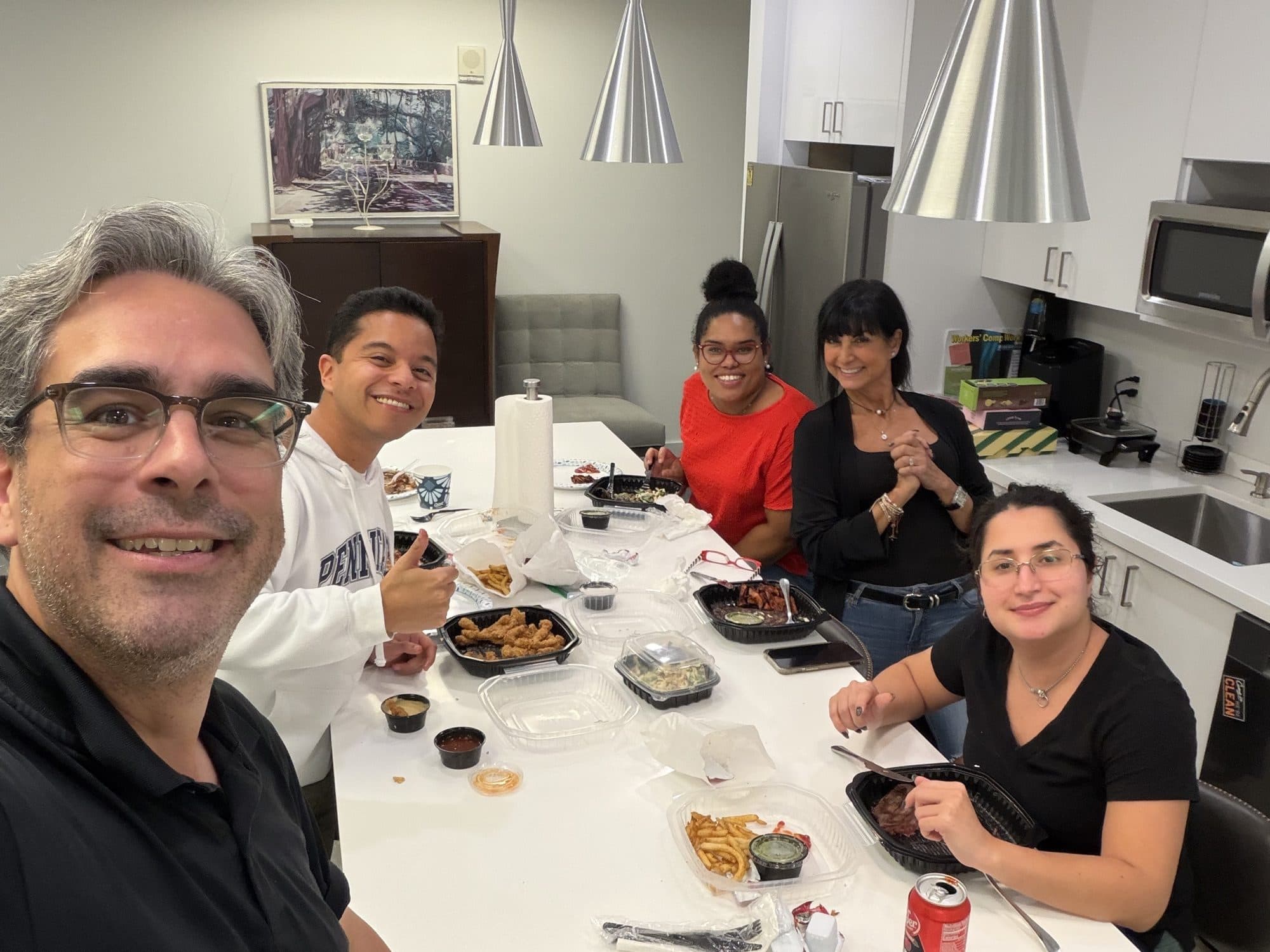 Working dinner at the office